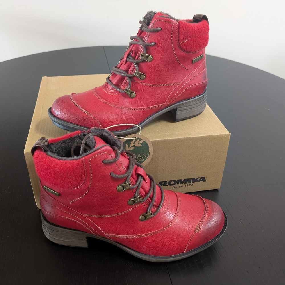 ROMIKA Laney 10 Red Women's Ankle Boots - New In Box